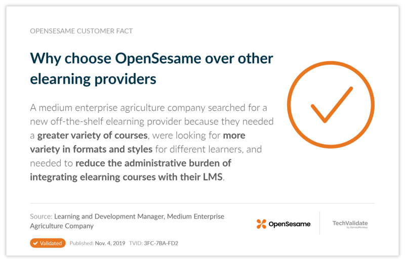 Why choose OpenSesame over other elearning providers