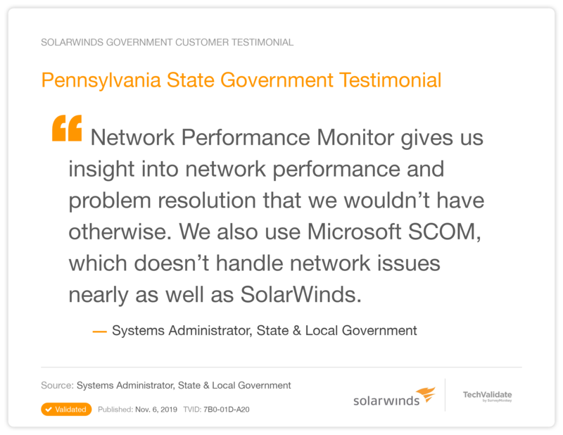Pennsylvania State Government Testimonial
