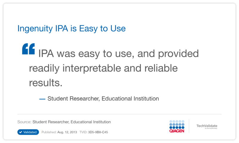 Ingenuity IPA is Easy to Use