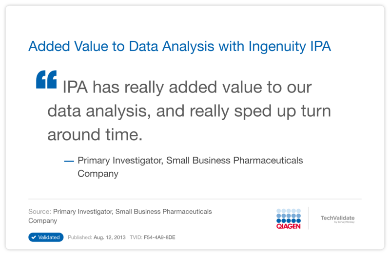 Added Value to Data Analysis with Ingenuity IPA