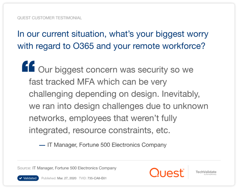 In our current situation, what's your biggest worry with regard to O365 and your remote workforce?