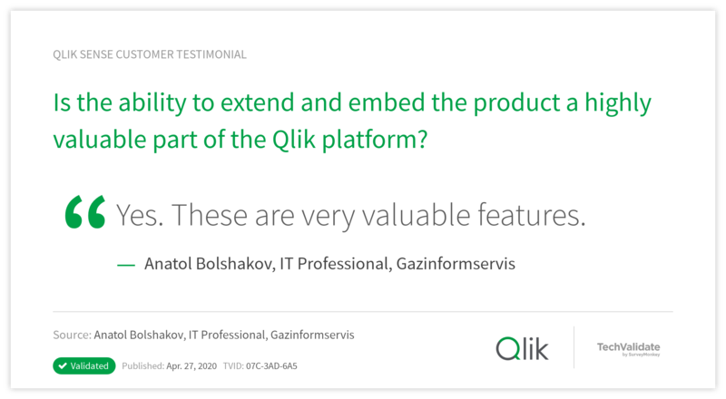 Is the ability to extend and embed the product a highly valuable part of the Qlik platform?