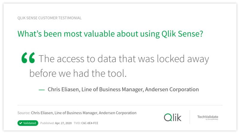 What's been most valuable about using Qlik Sense?
