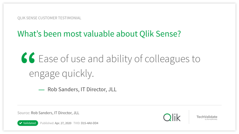 What's been most valuable about Qlik Sense?
