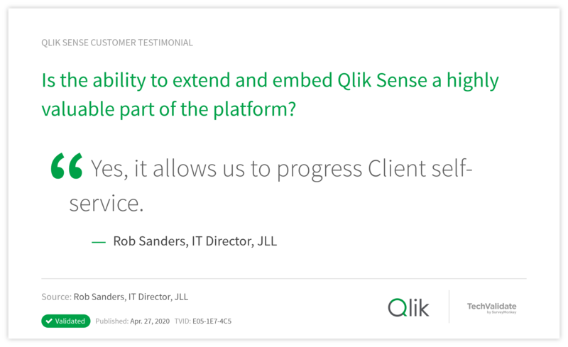 Is the ability to extend and embed Qlik Sense a highly valuable part of the platform?