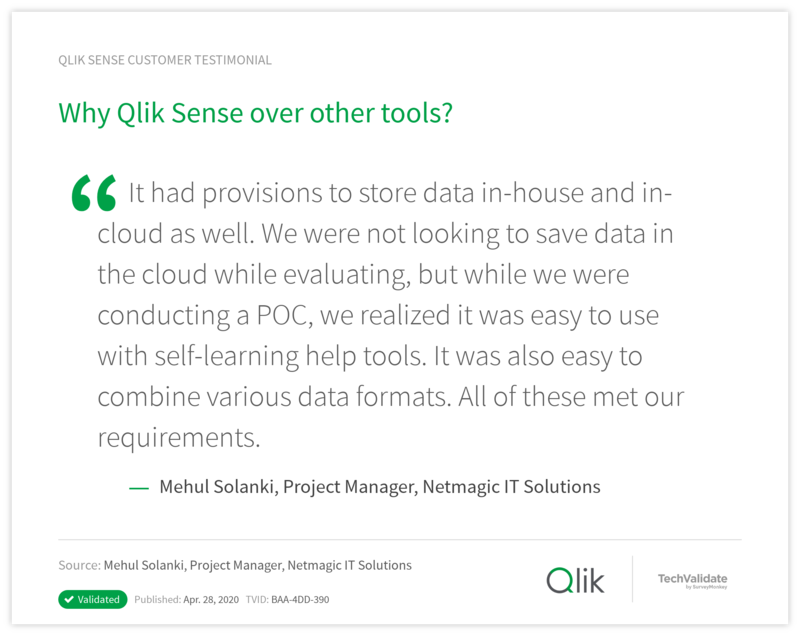 Why Qlik Sense over other tools?
