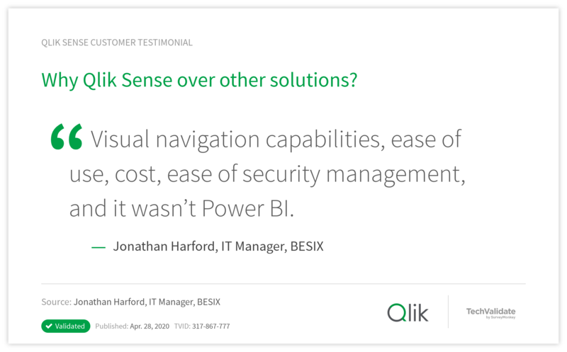 Why Qlik Sense over other solutions?