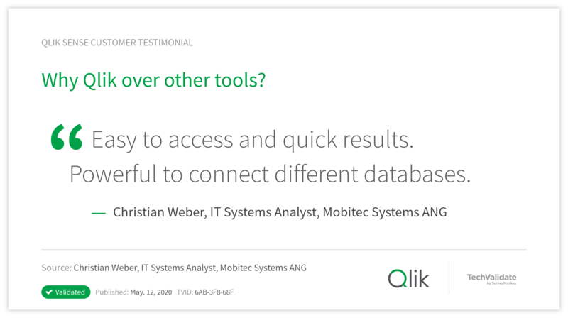 Why Qlik over other tools?