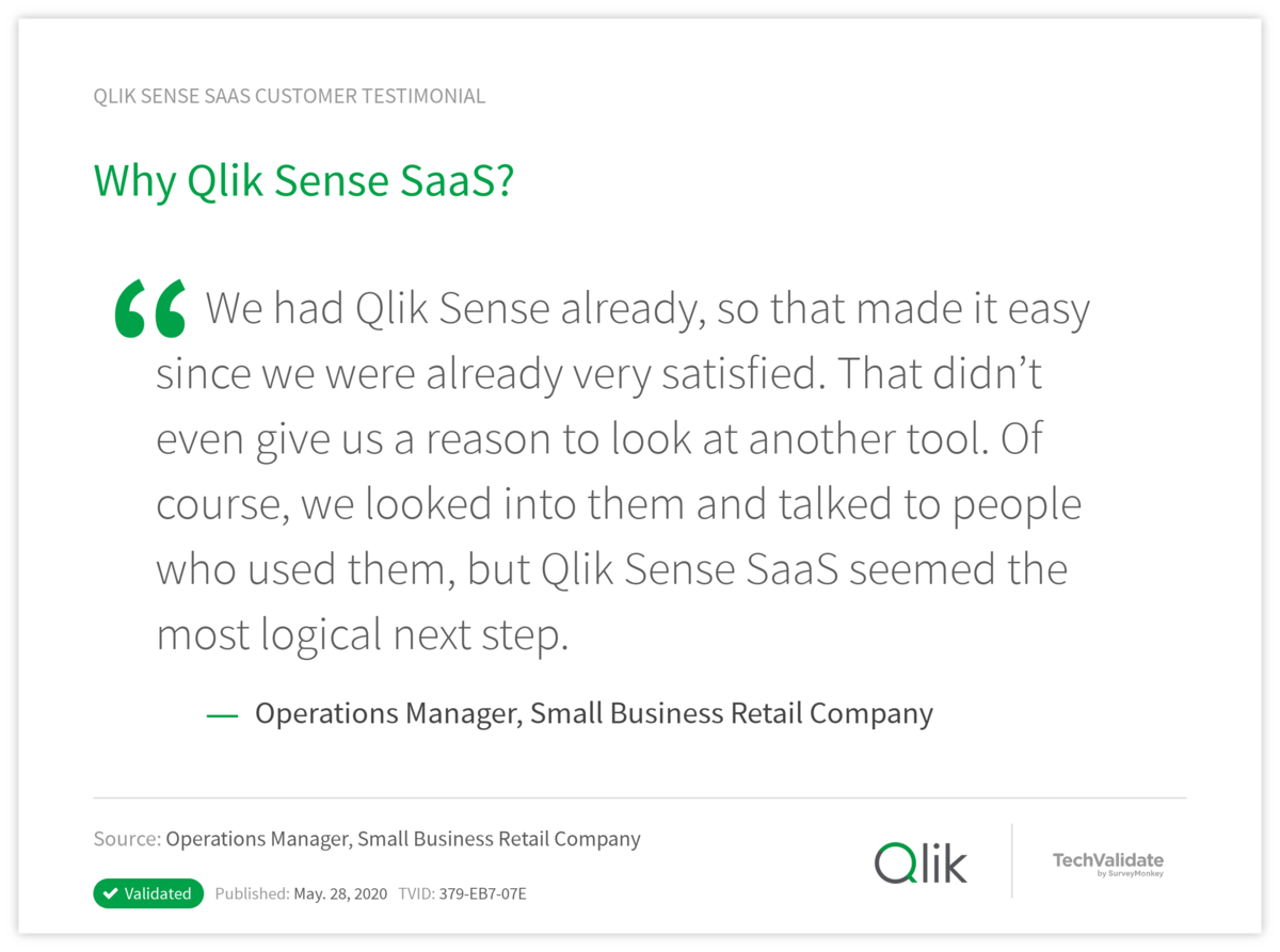 Why Qlik Sense SaaS?
