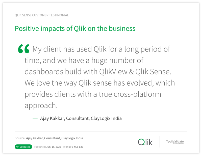 Positive impacts of Qlik on the business
