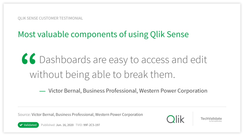 Most valuable components of using Qlik Sense