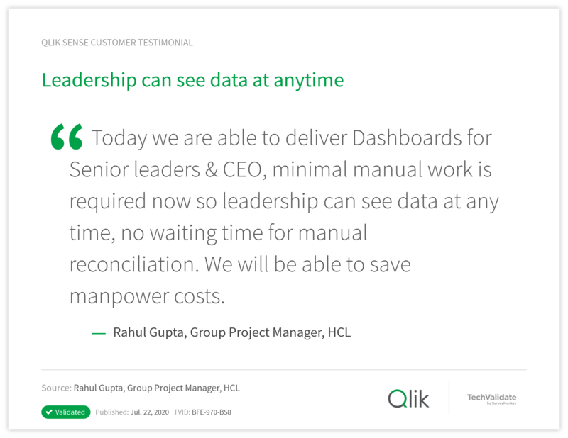 Leadership can see data at anytime