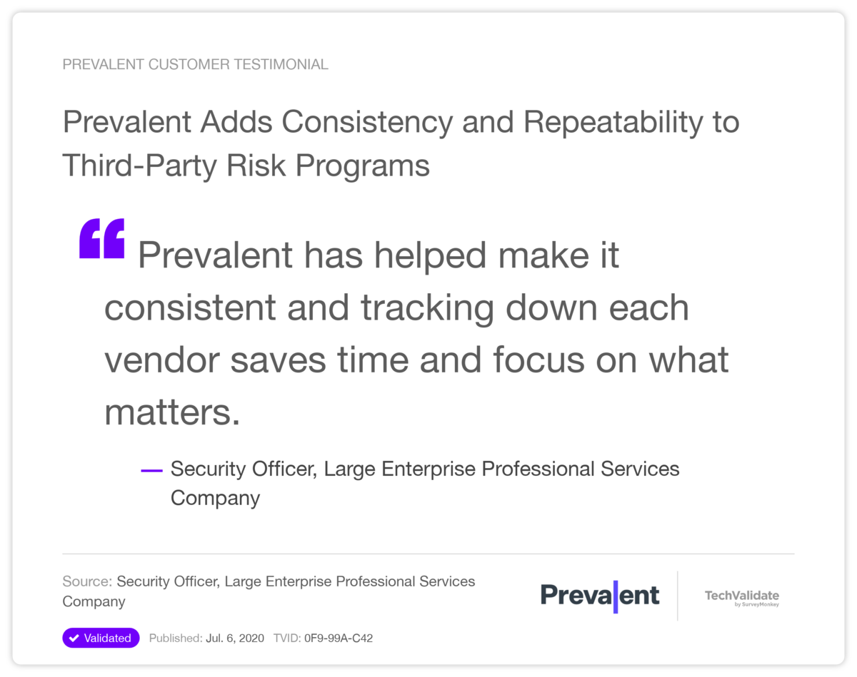 Prevalent Adds Consistency and Repeatability to Third-Party Risk Programs
