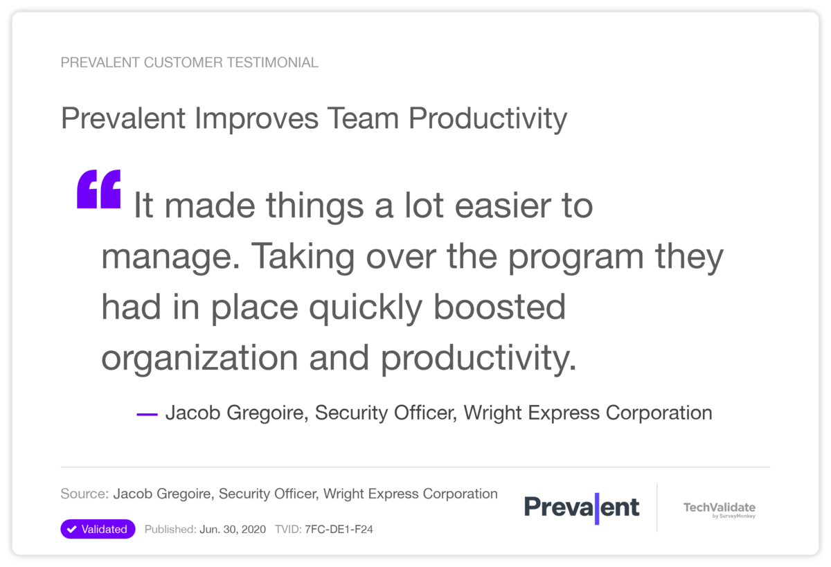 Prevalent Improves Team Productivity