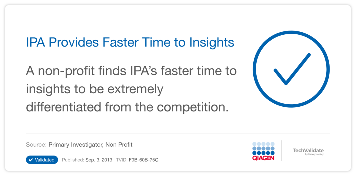 IPA Provides Faster Time to Insights