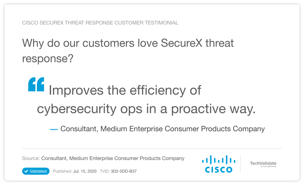 Why do our customers love SecureX threat response?
