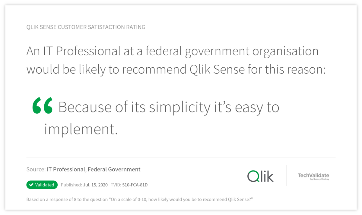 Qlik Sense Customer Satisfaction Rating
