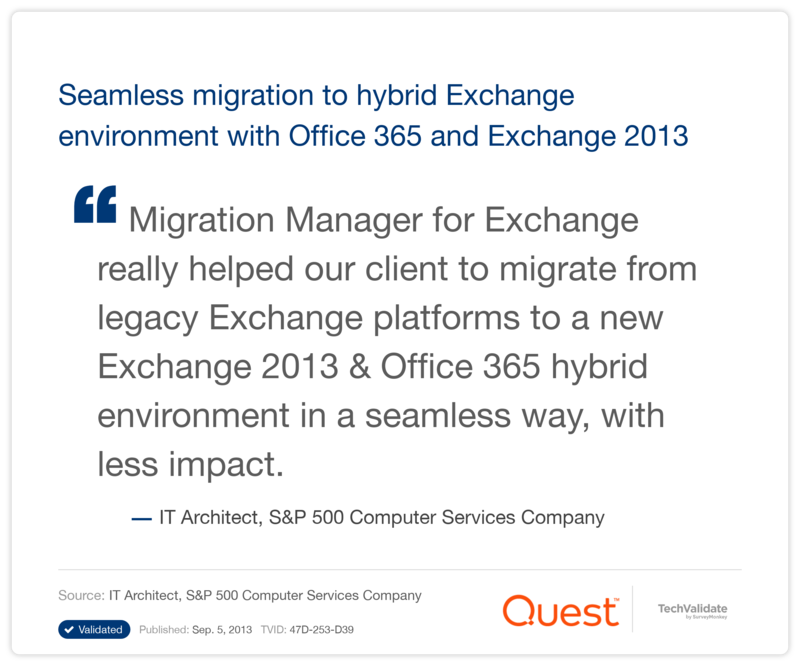 Seamless migration to hybrid Exchange environment with Office 365 and Exchange 2013