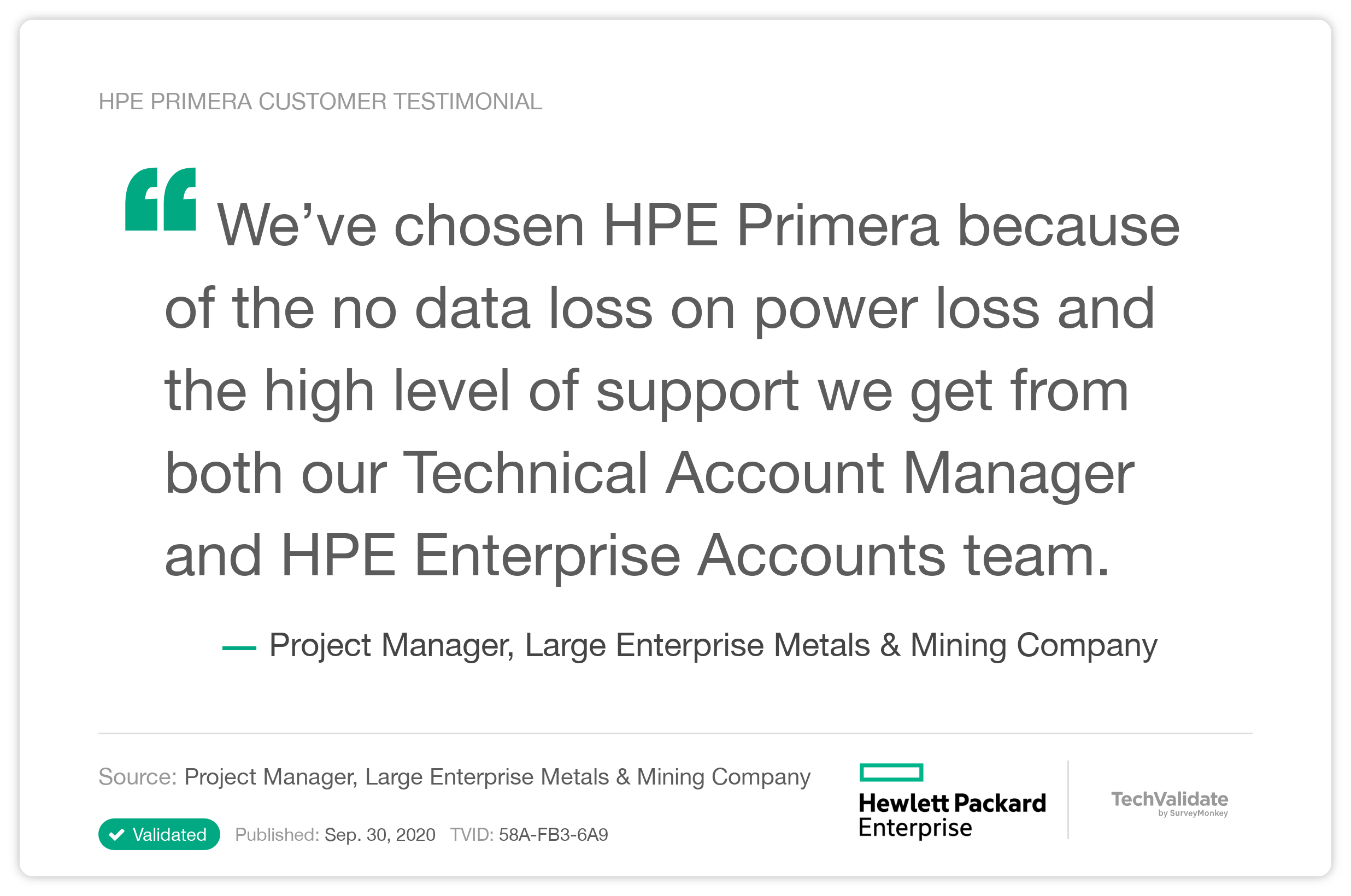 HPE Primera Customer Testimonial