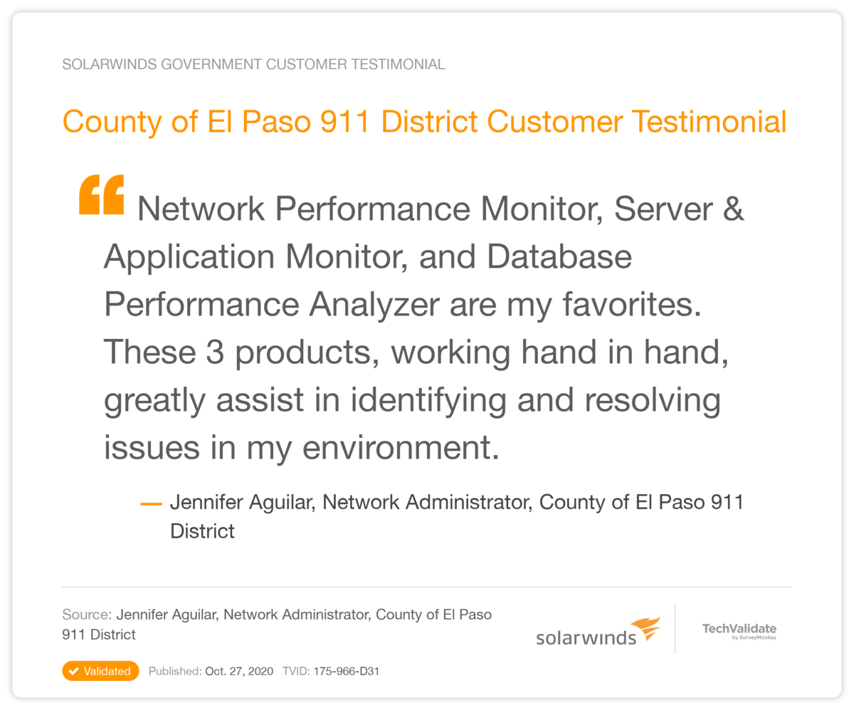 County of El Paso 911 District Customer Testimonial