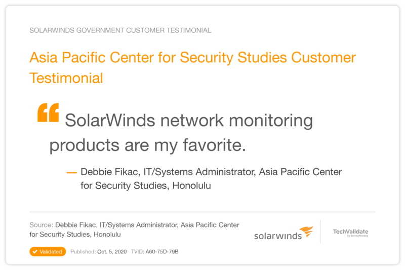 Asia Pacific Center for Security Studies Customer Testimonial