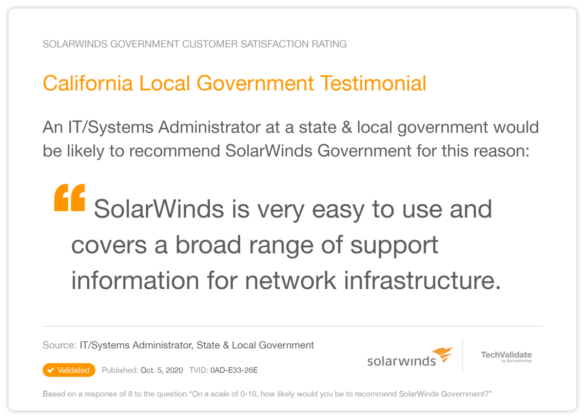 California Local Government Testimonial