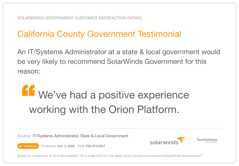California County Government Testimonial