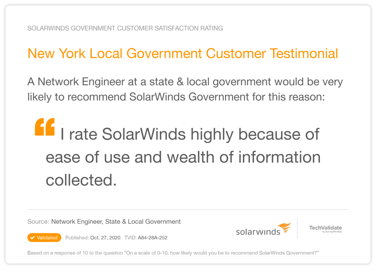 New York Local Government Customer Testimonial