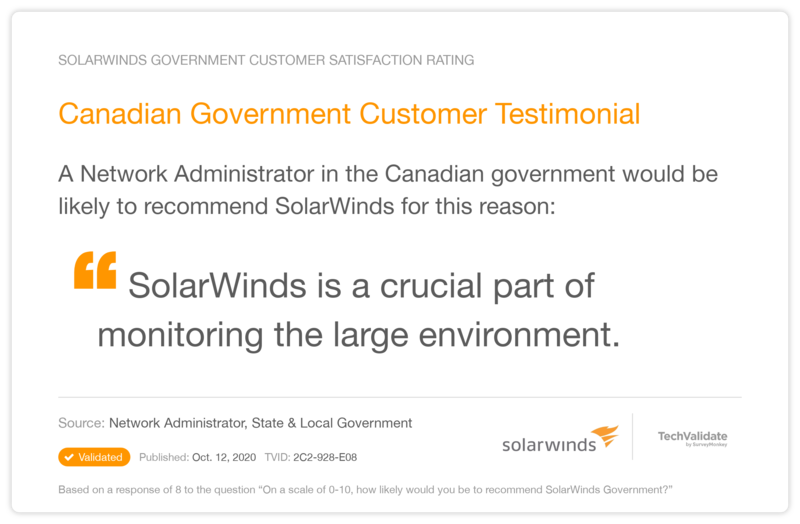 Canadian Government Customer Testimonial