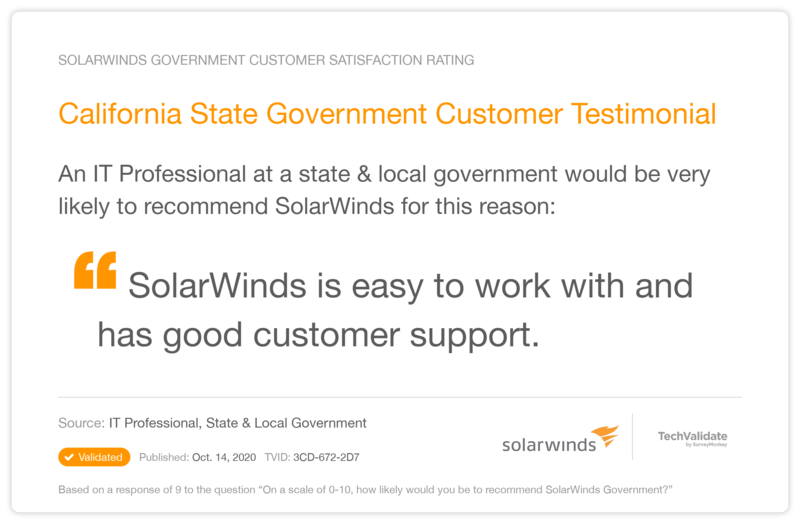 California State Government Customer Testimonial