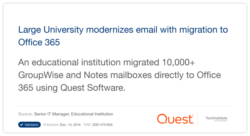 Large University modernizes email with migration to Office 365