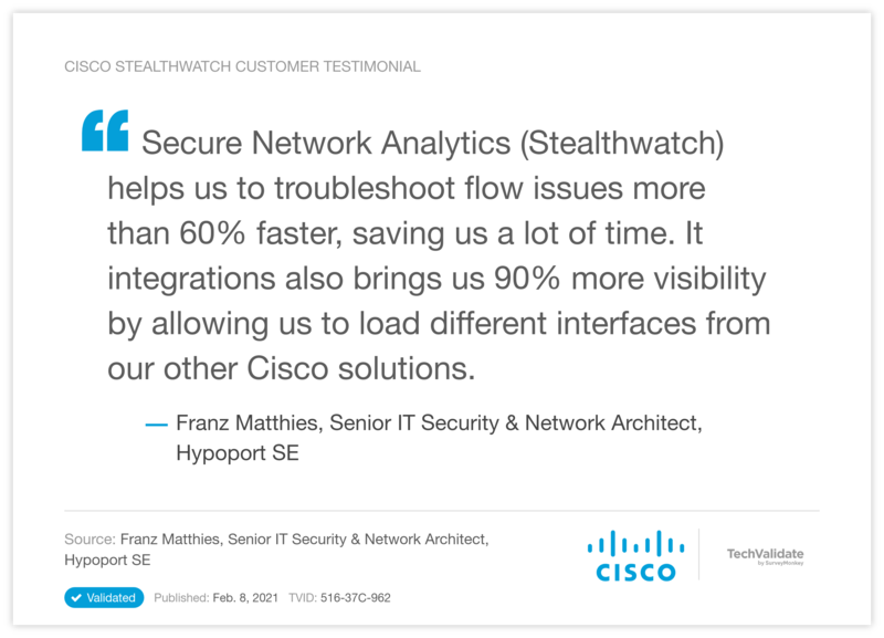 Cisco Stealthwatch Customer Testimonial