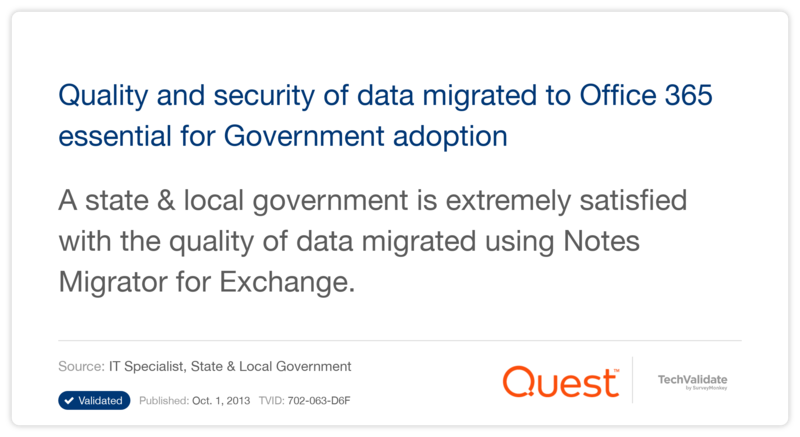 Quality and security of data migrated to Office 365 essential for Government adoption
