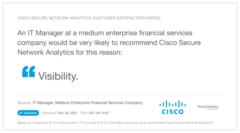 Cisco Secure Network Analytics Customer Satisfaction Rating