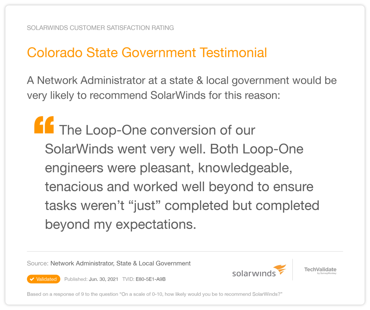 Colorado State Government Testimonial