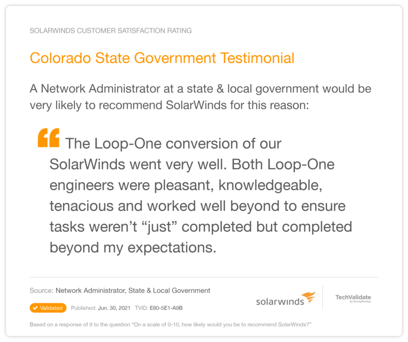 Colorado State Government Testimonial