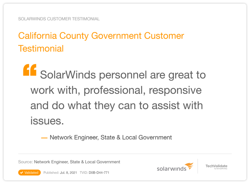 California County Government Customer Testimonial
