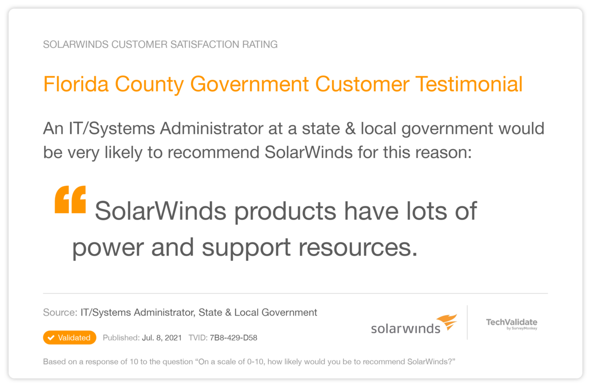 Florida County Government Customer Testimonial
