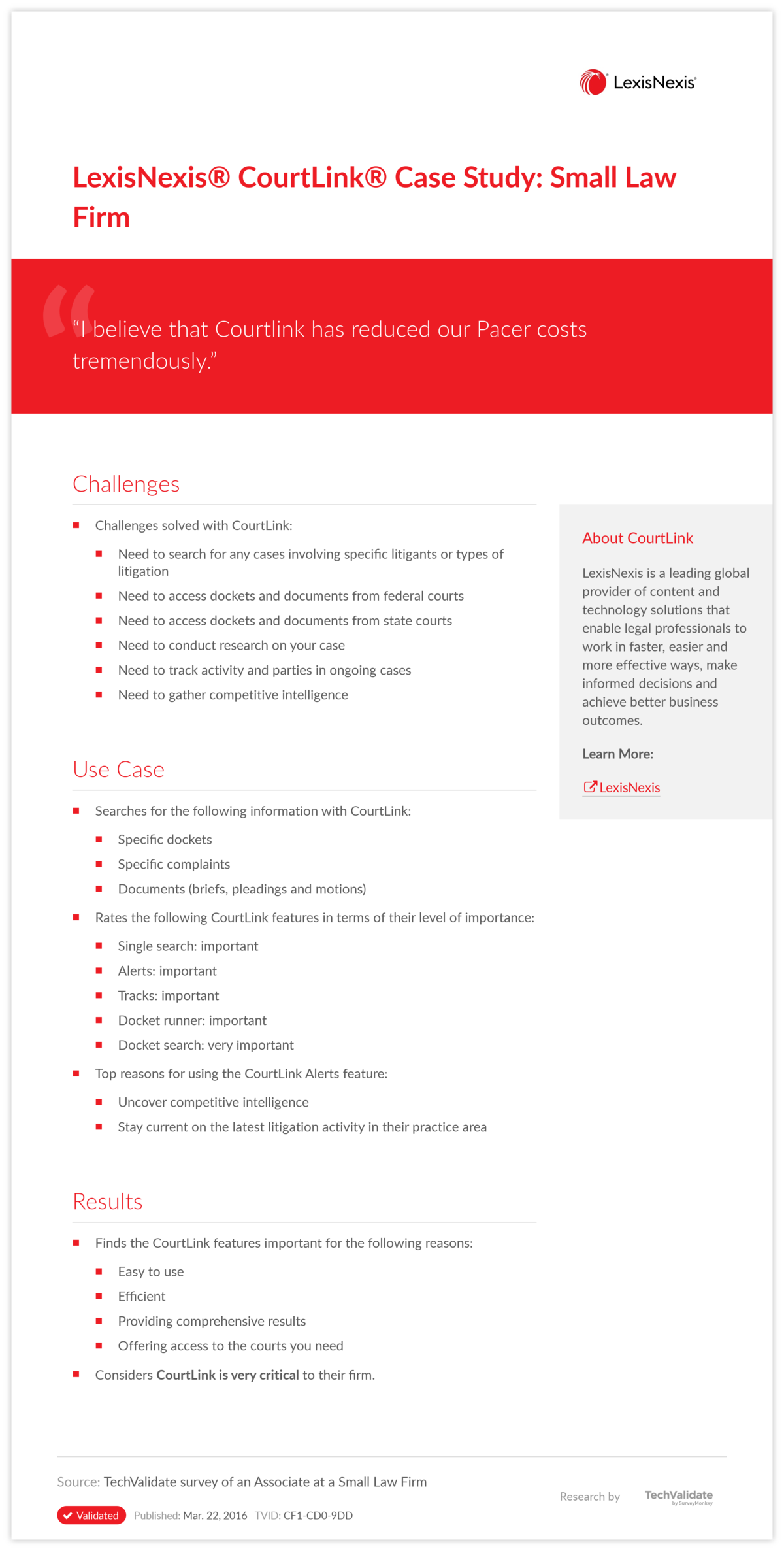 LexisNexis® CourtLink® Case Study: Small Law Firm