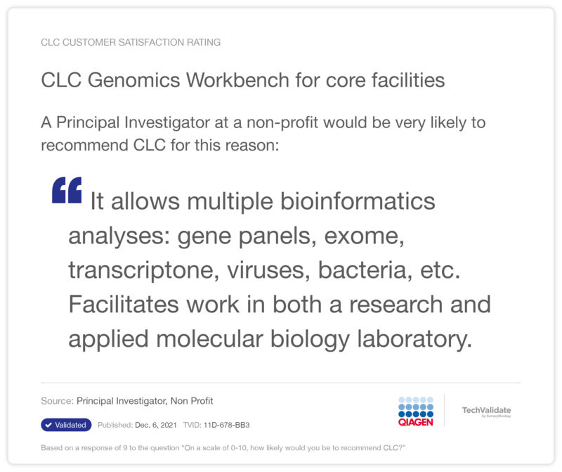 CLC Genomics Workbench for core facilities