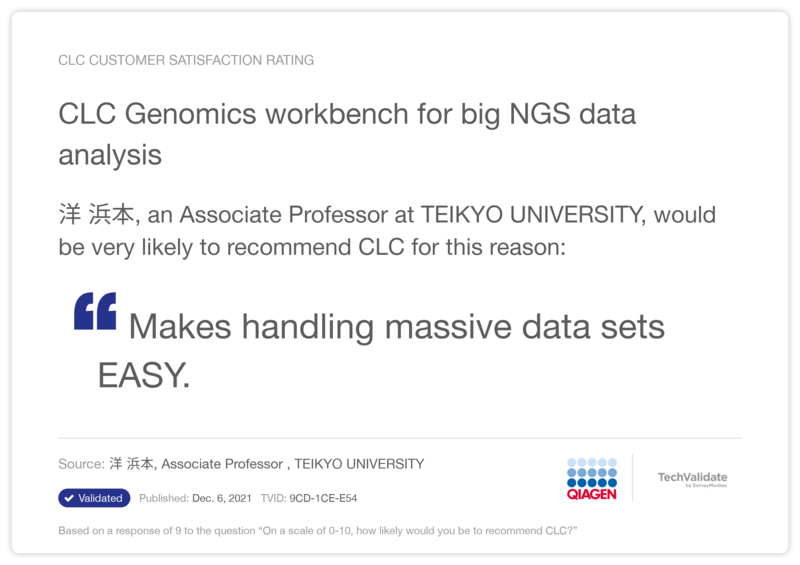 CLC Genomics workbench for big NGS data analysis