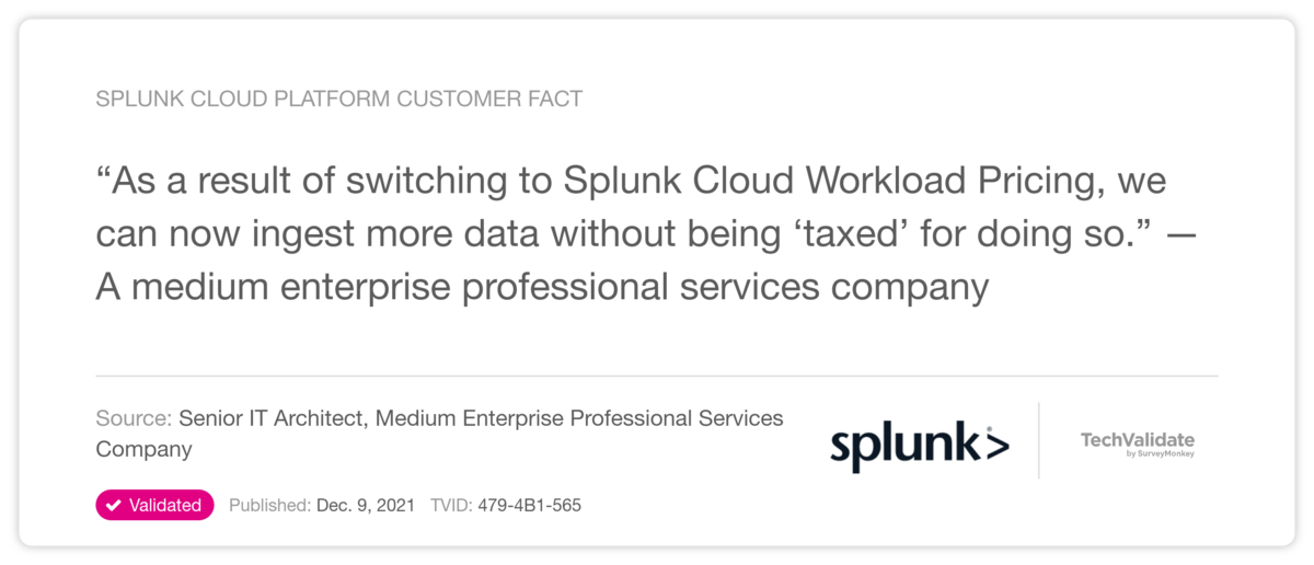Splunk Cloud Platform Customer Fact