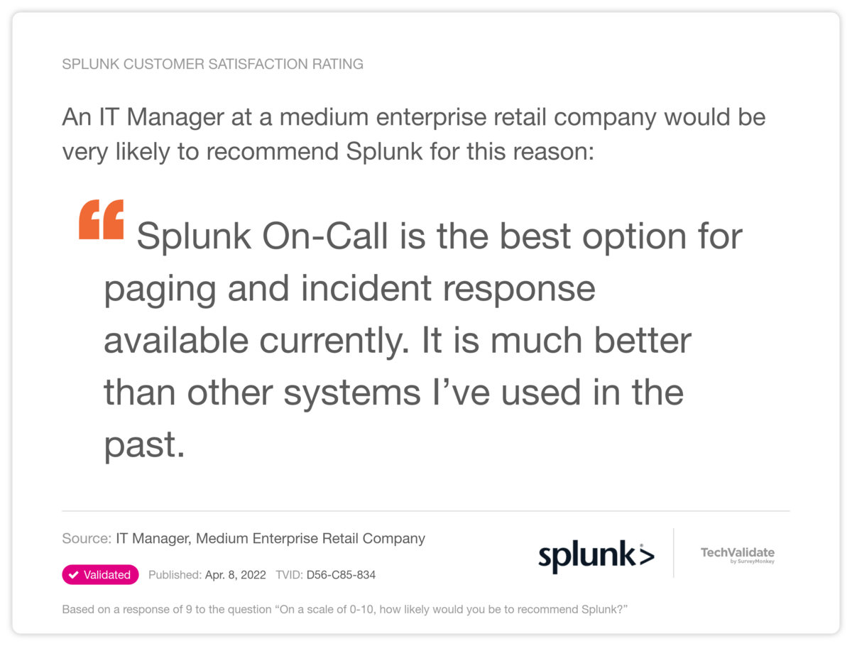 Splunk Customer Satisfaction Rating