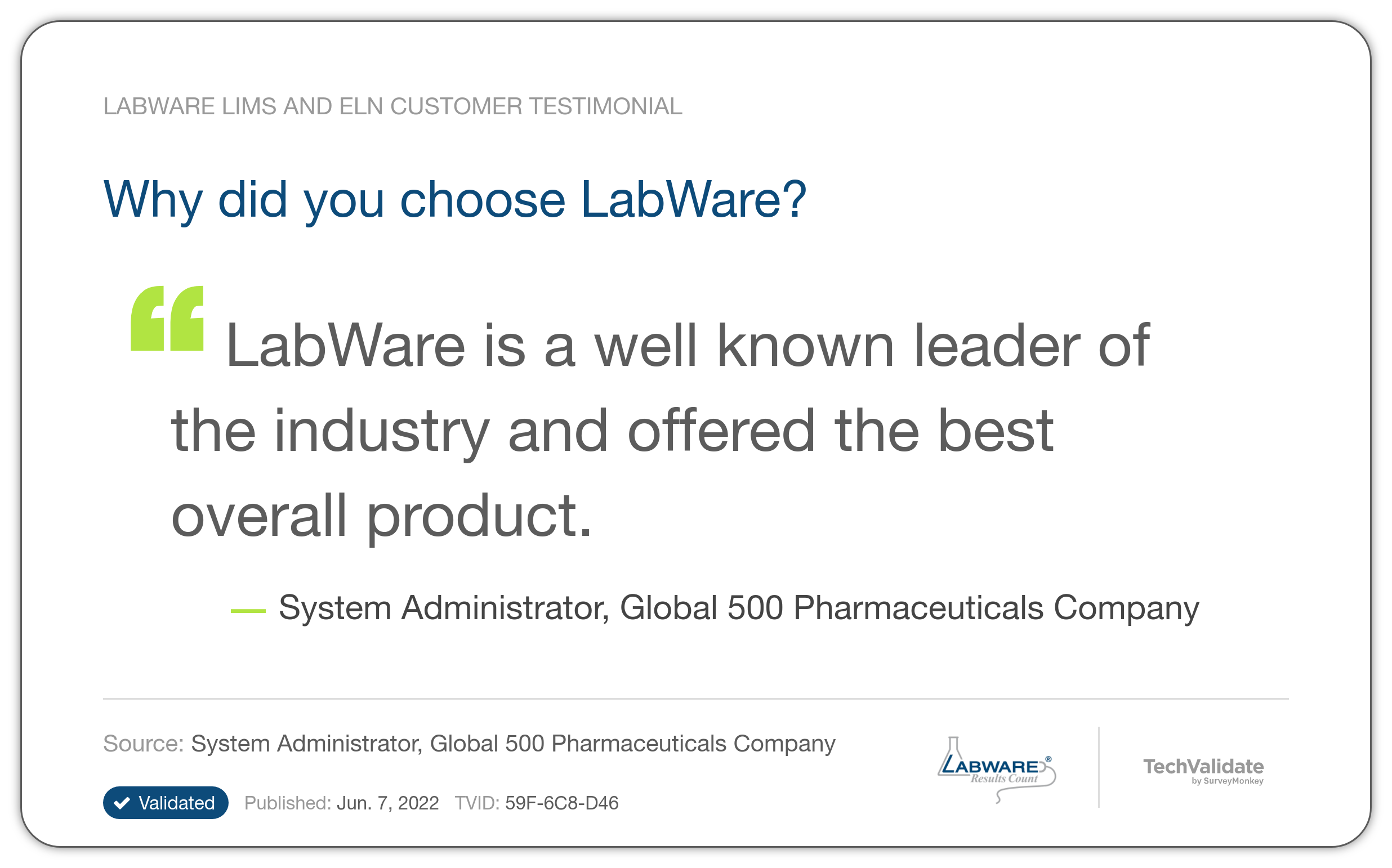 Why did you choose LabWare?
