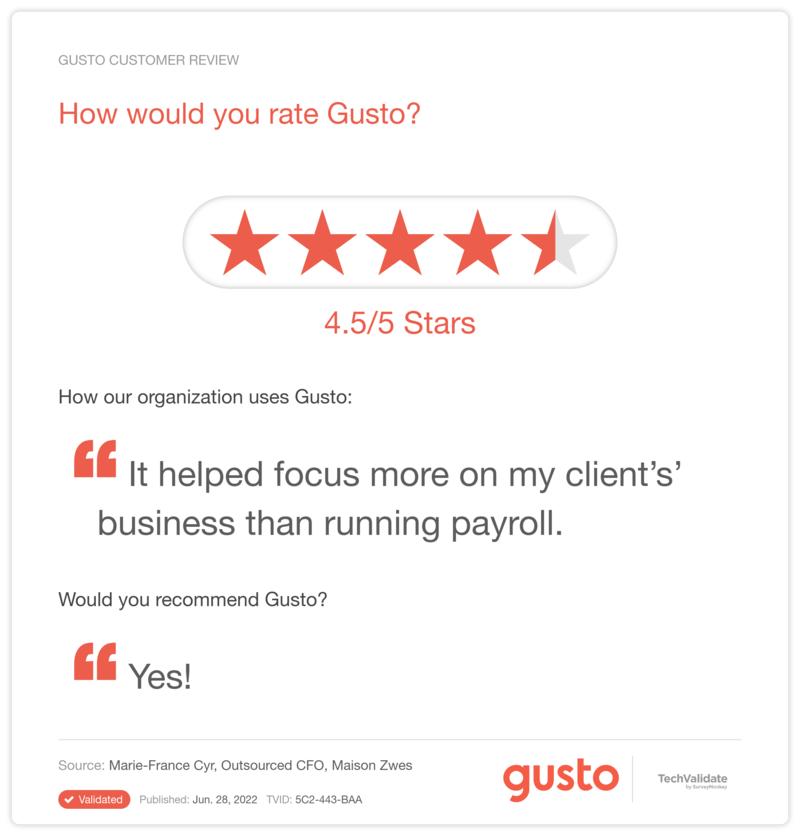 How would you rate Gusto?