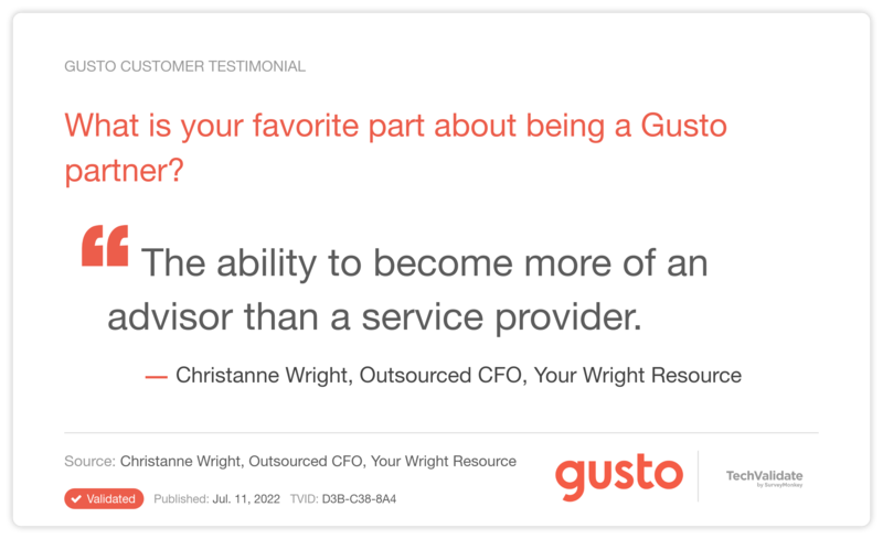 What is your favorite part about being a Gusto partner?
