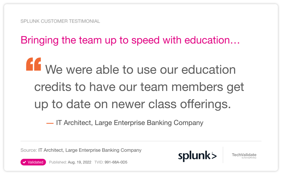 Bringing the team up to speed with education...