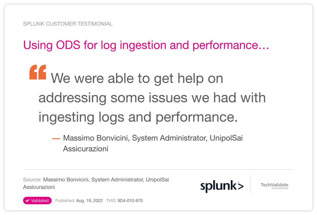 Using ODS for log ingestion and performance...