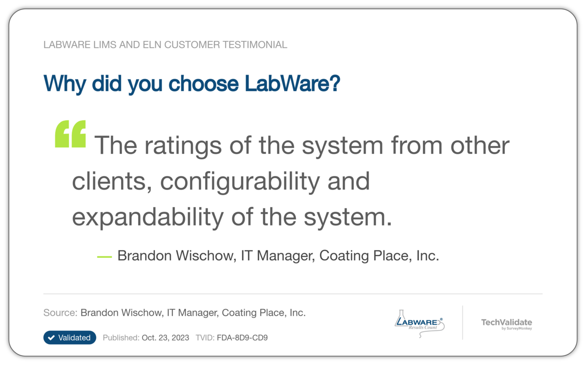 Why did you choose LabWare?