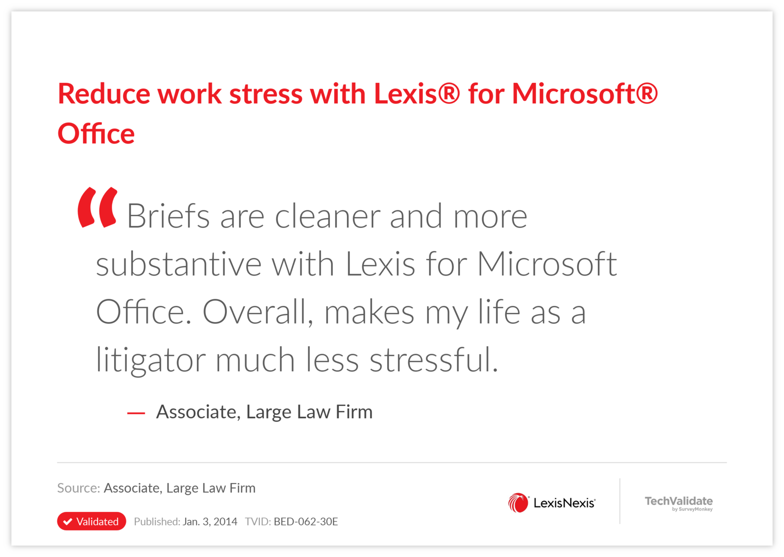 Reduce work stress with Lexis® for Microsoft® Office